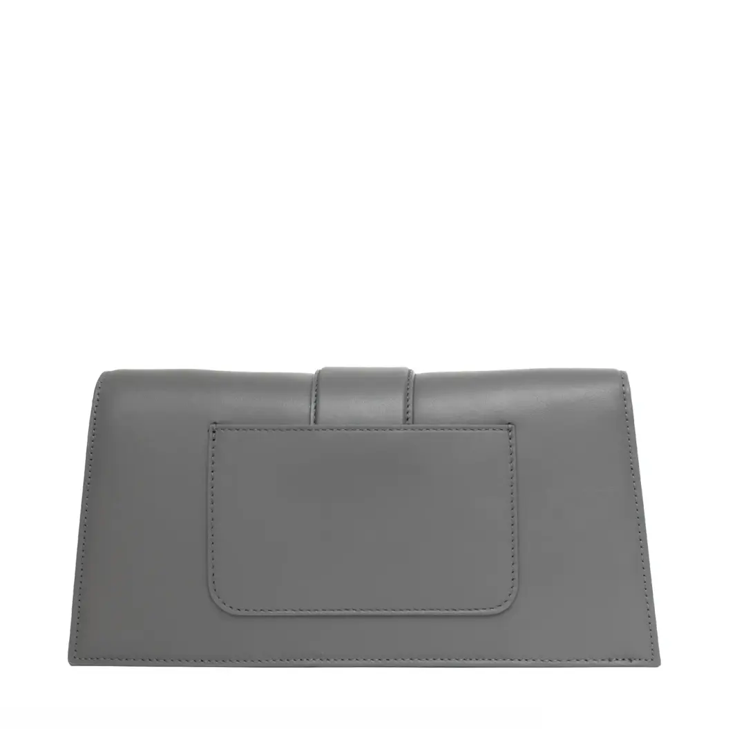 Chic Nappa Leather Trapezium Baguette Bag