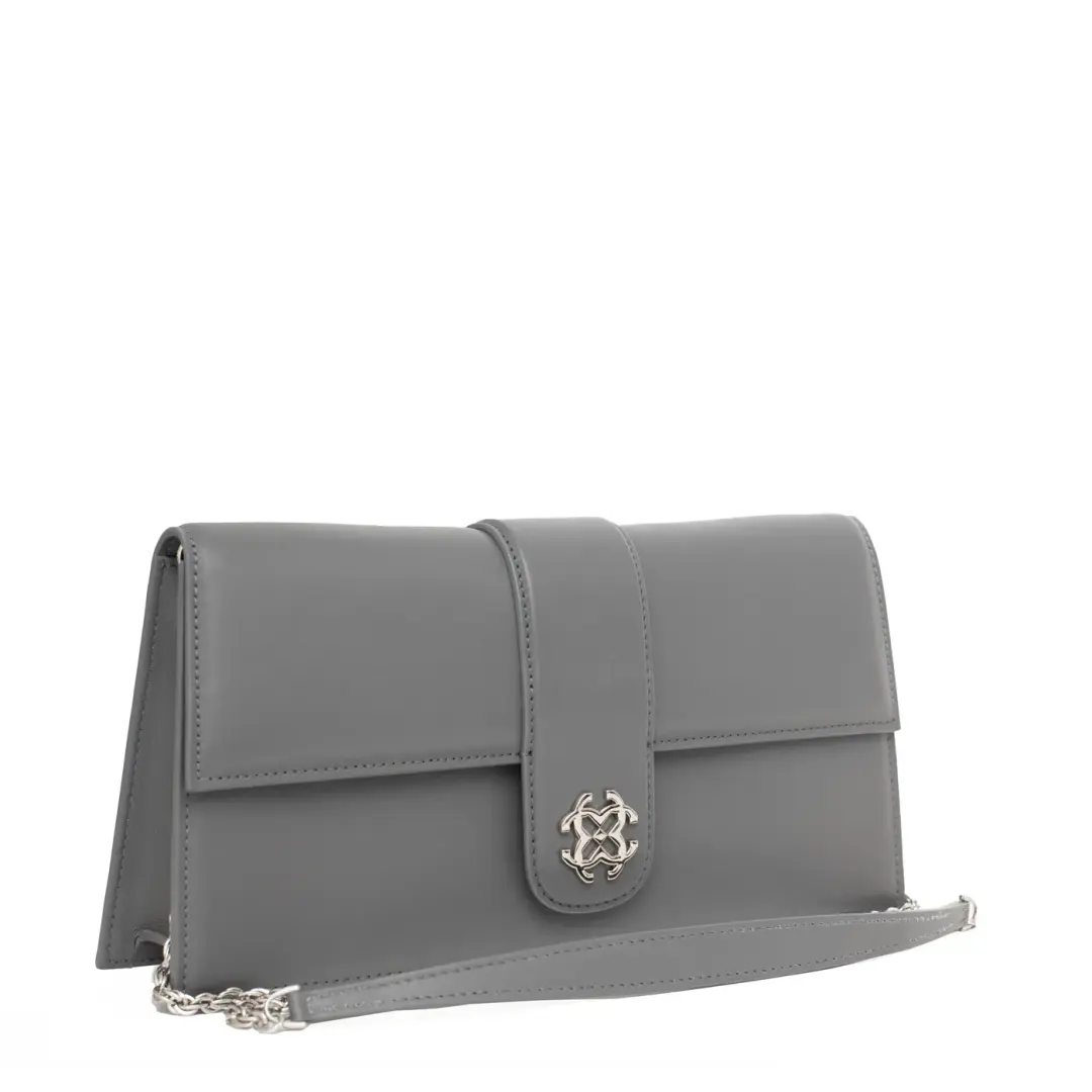 Chic Nappa Leather Trapezium Baguette Bag