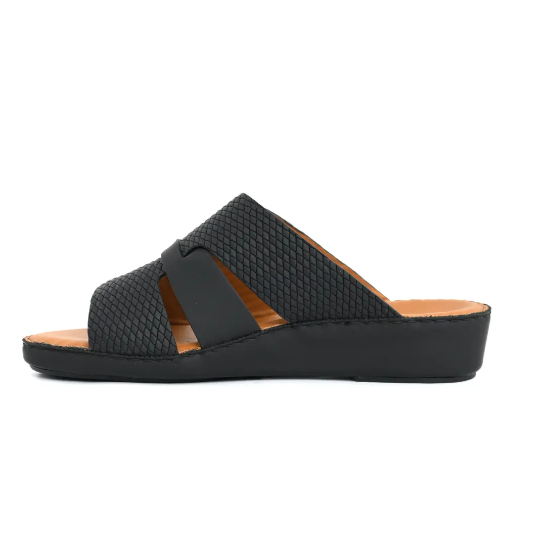 Modern Leather Slippers with Chic Pin