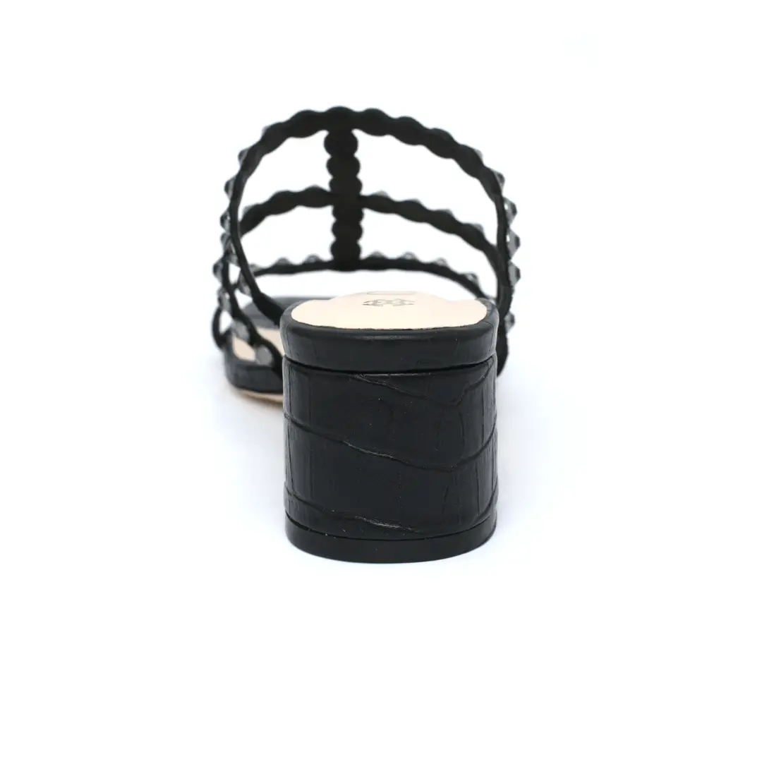 Classic Block Heel with Crystals