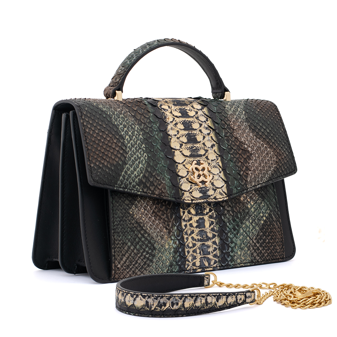 Chic Genuine Python Leather Exotic Handbag for Women