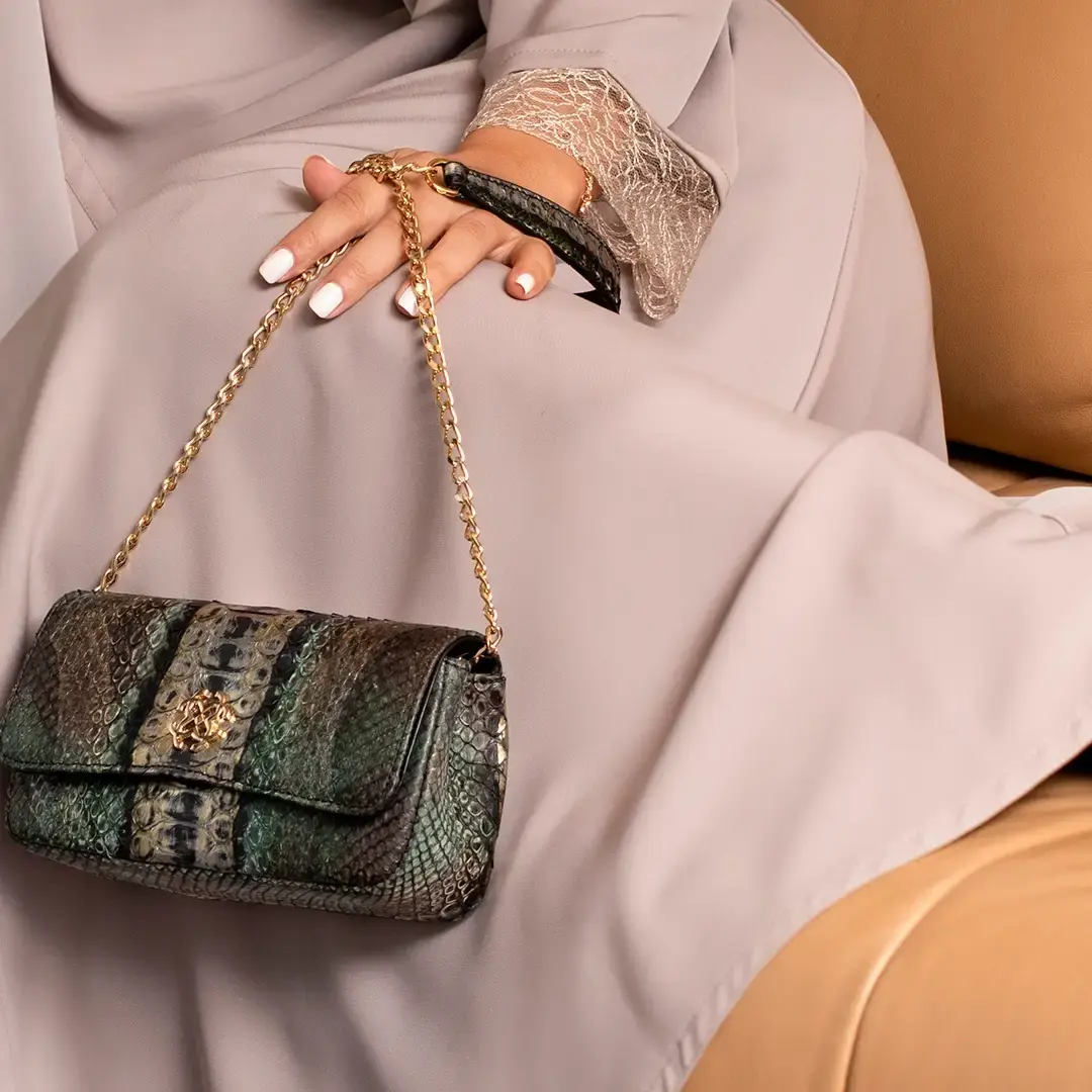 Small Clutch Python Leather Bag