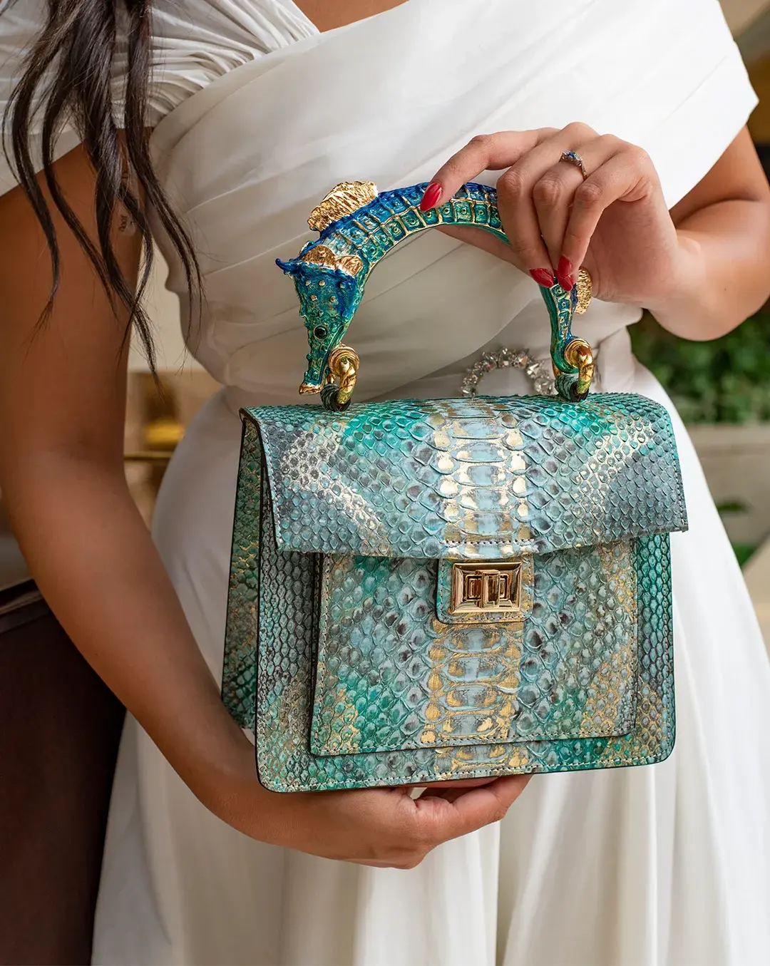 Luxury Genuine Python Handbag