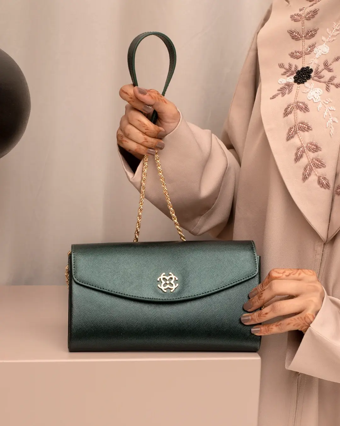 Metalic Saffiano Clutch Bag