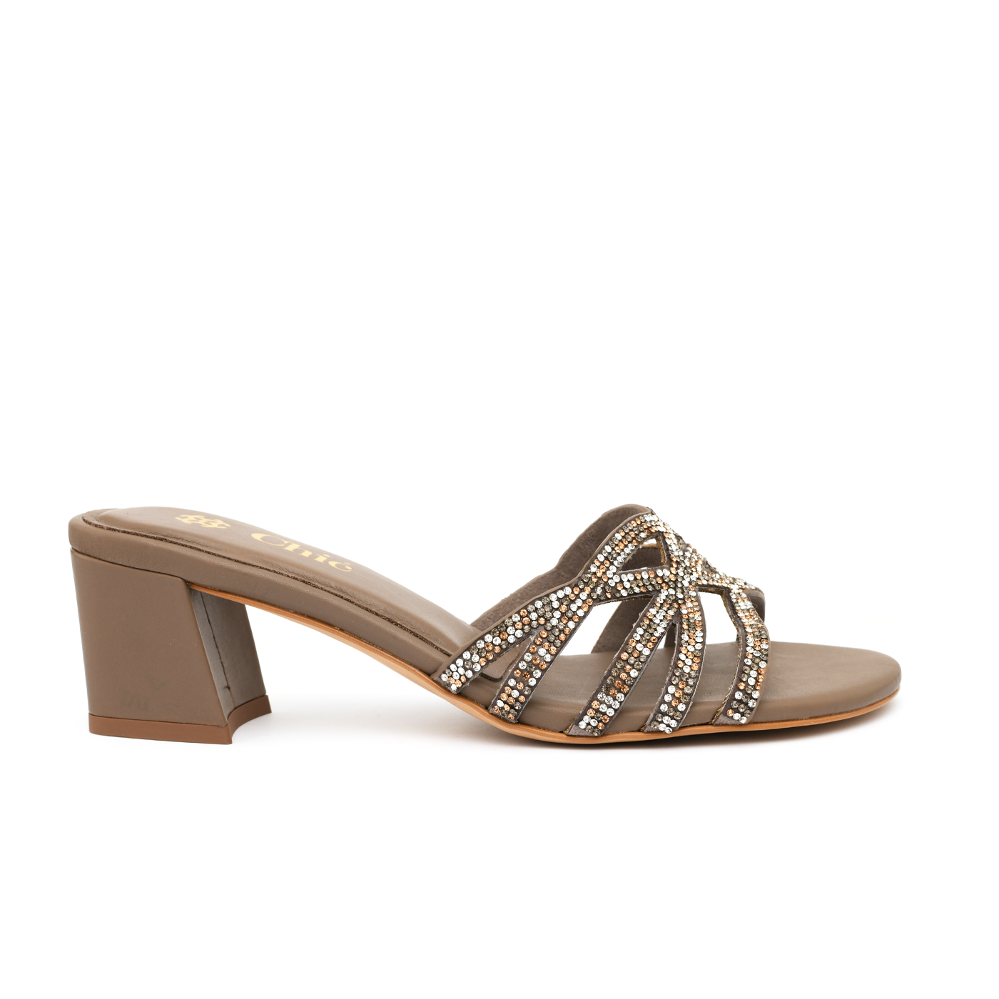 Classic Block Heel With Rhinestones | Chic