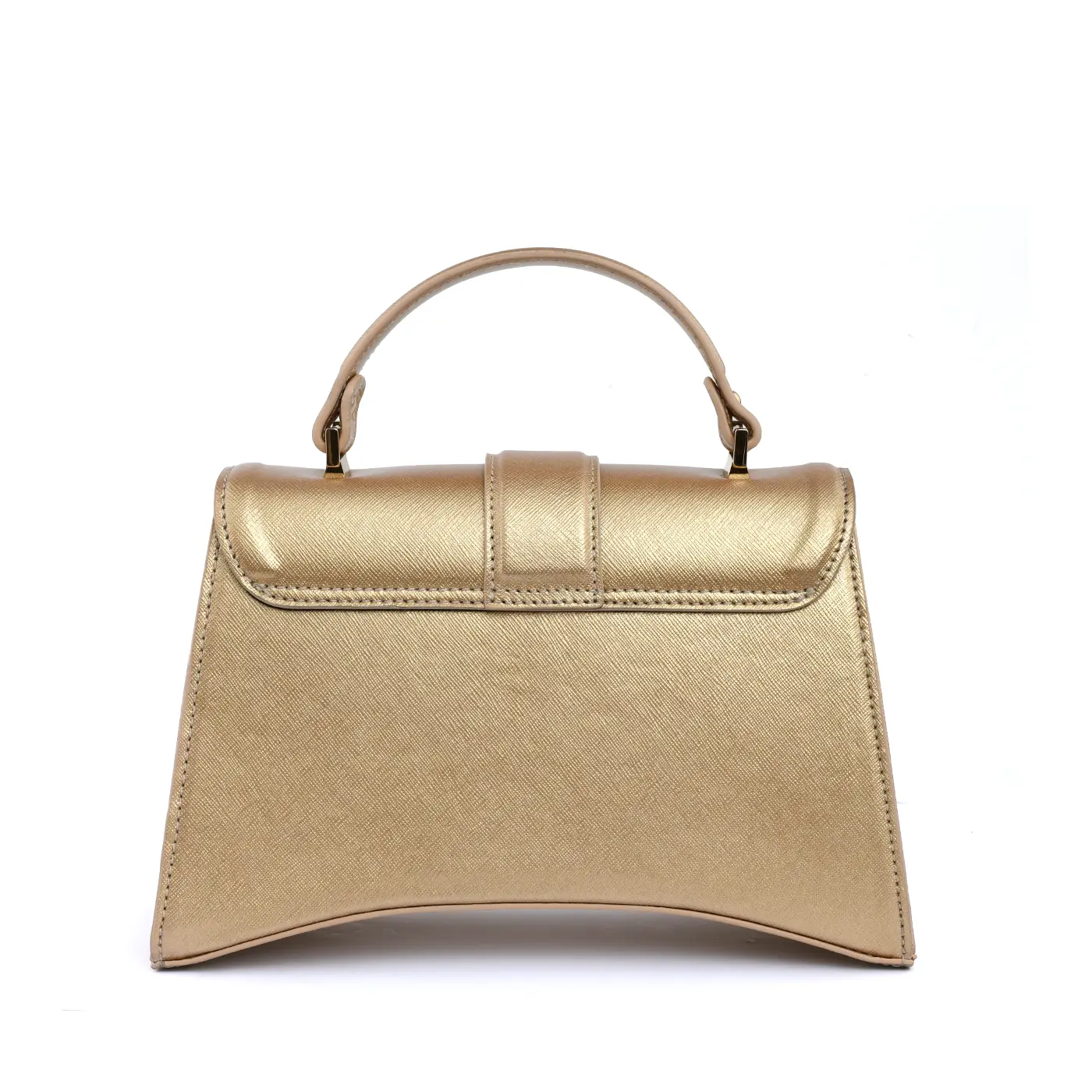 Metallic Saffiano Tap Handle Bag