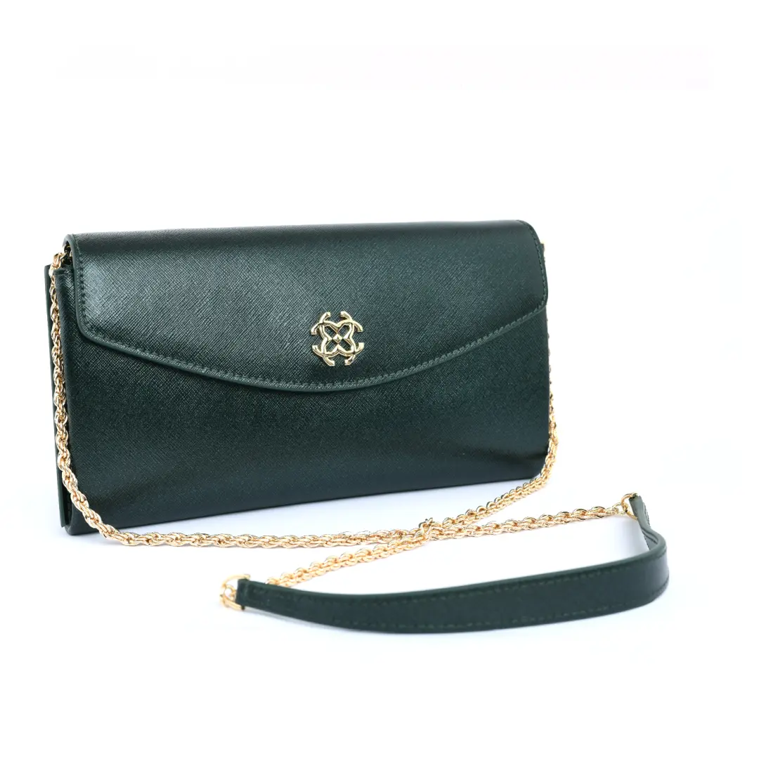 Metalic Saffiano Clutch Bag