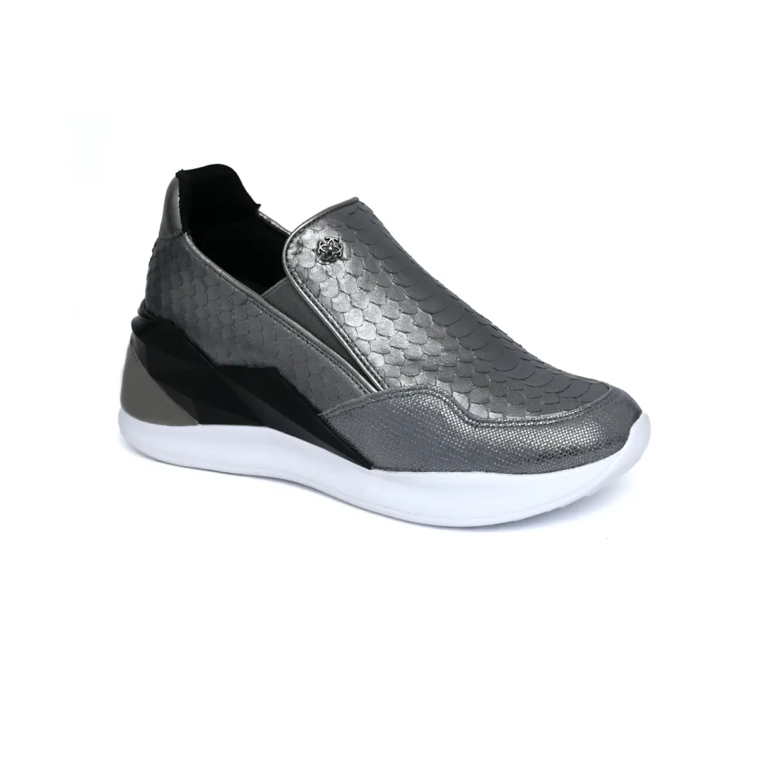 Chic Women Snake Printed Leather Casual Shoes