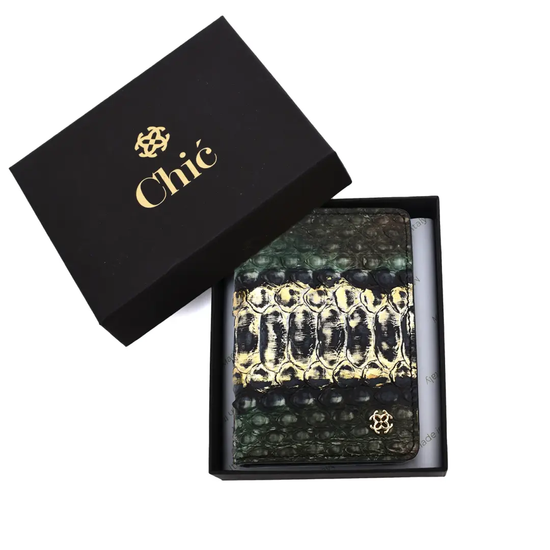 Genuine Python Leather Fold Type Wallet For Ladies