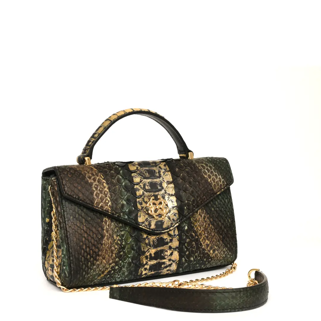 Genuine Python Leather Shoulder Bag