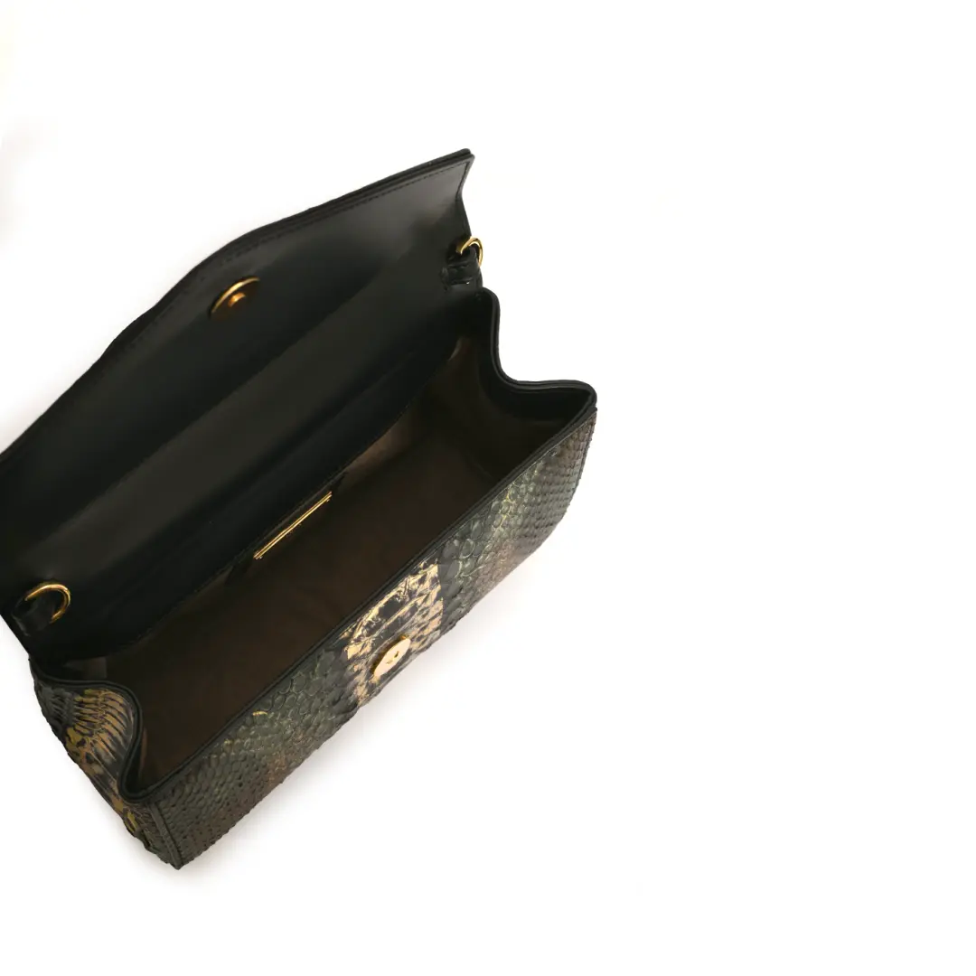 Genuine Python Leather Shoulder Bag