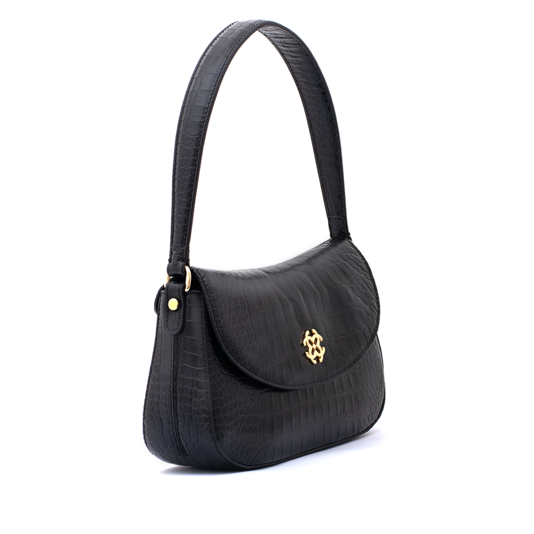 Genuine Calf Leather Croco Print Handbag for Women