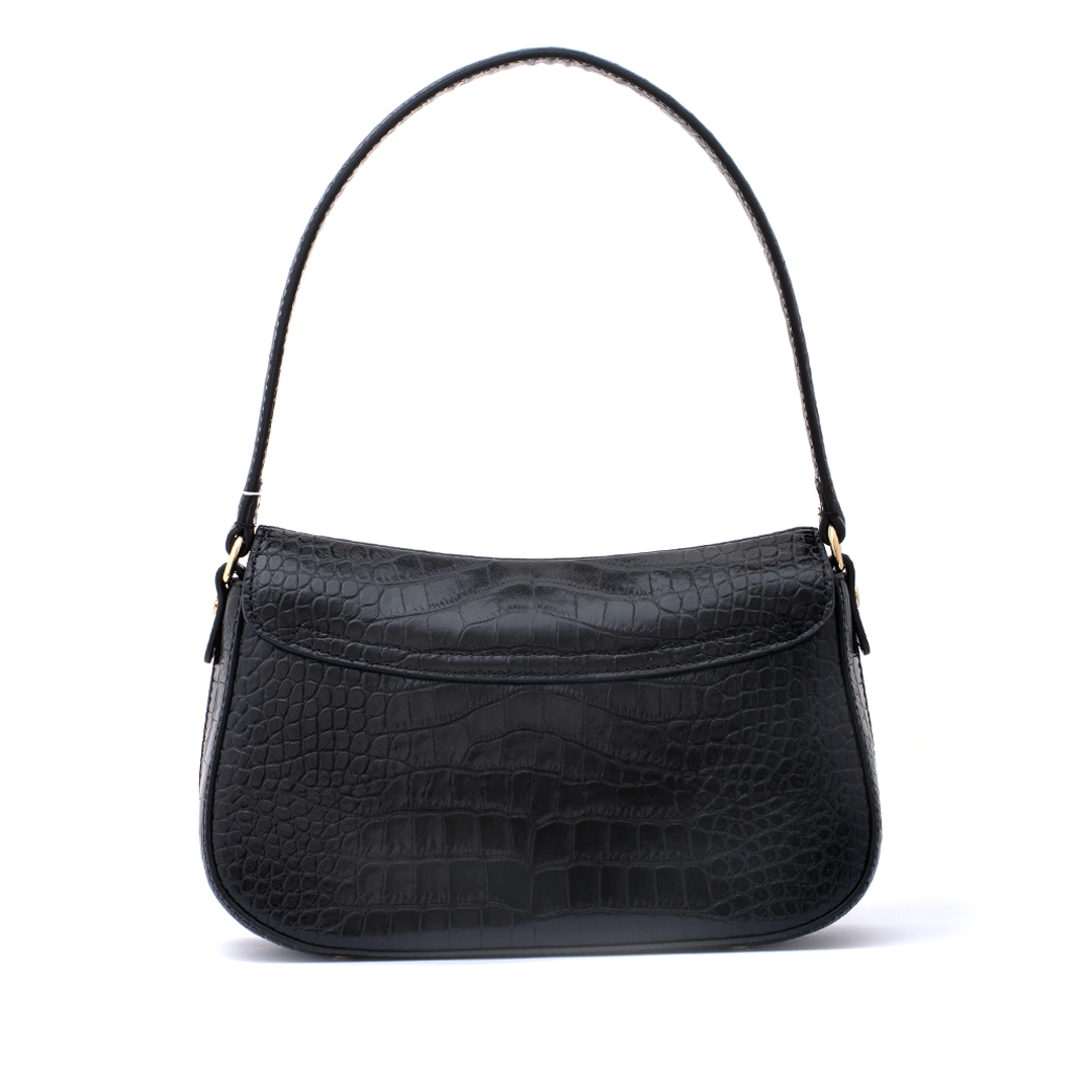 Genuine Calf Leather Croco Print Handbag for Women