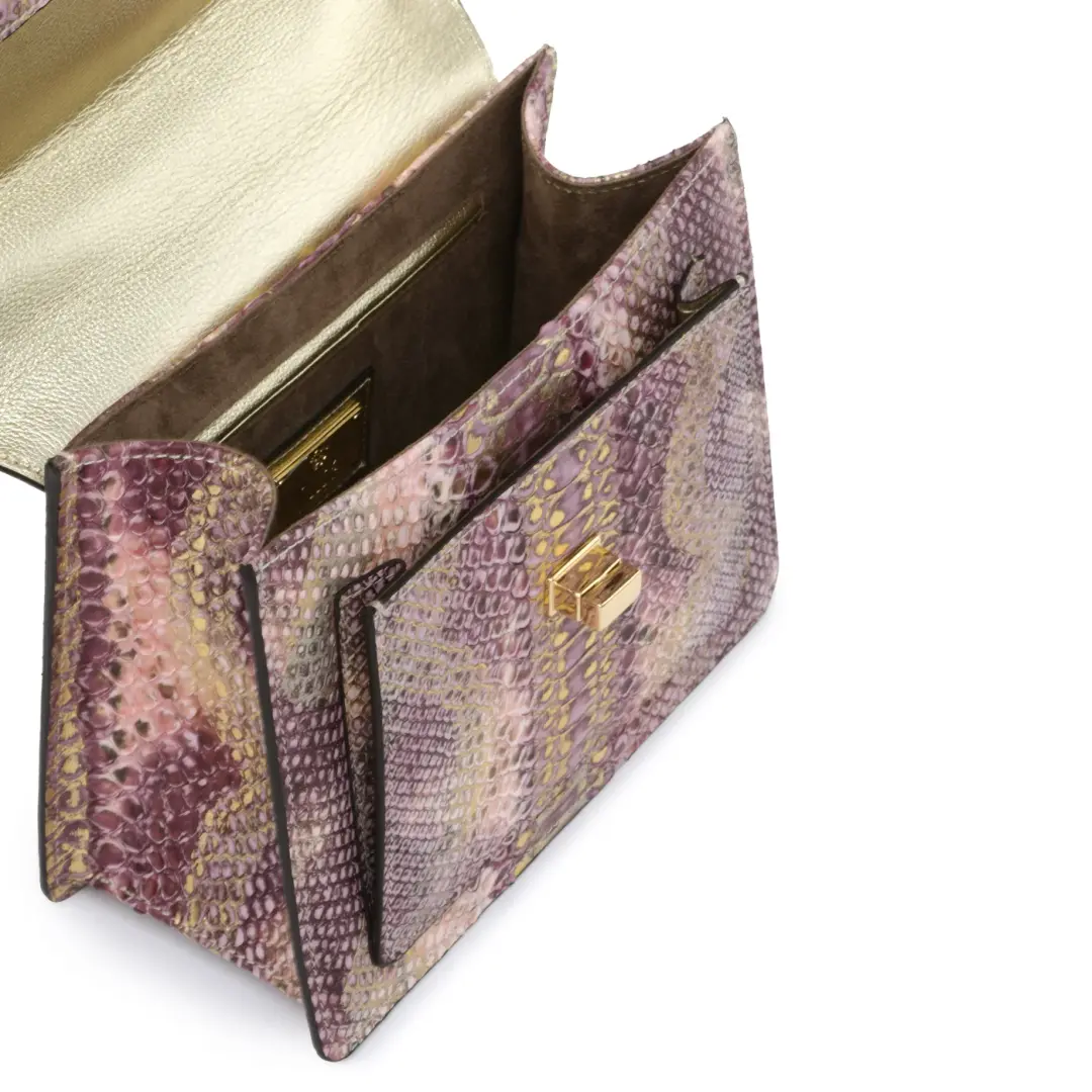 Luxury Genuine Python Leather Handbag