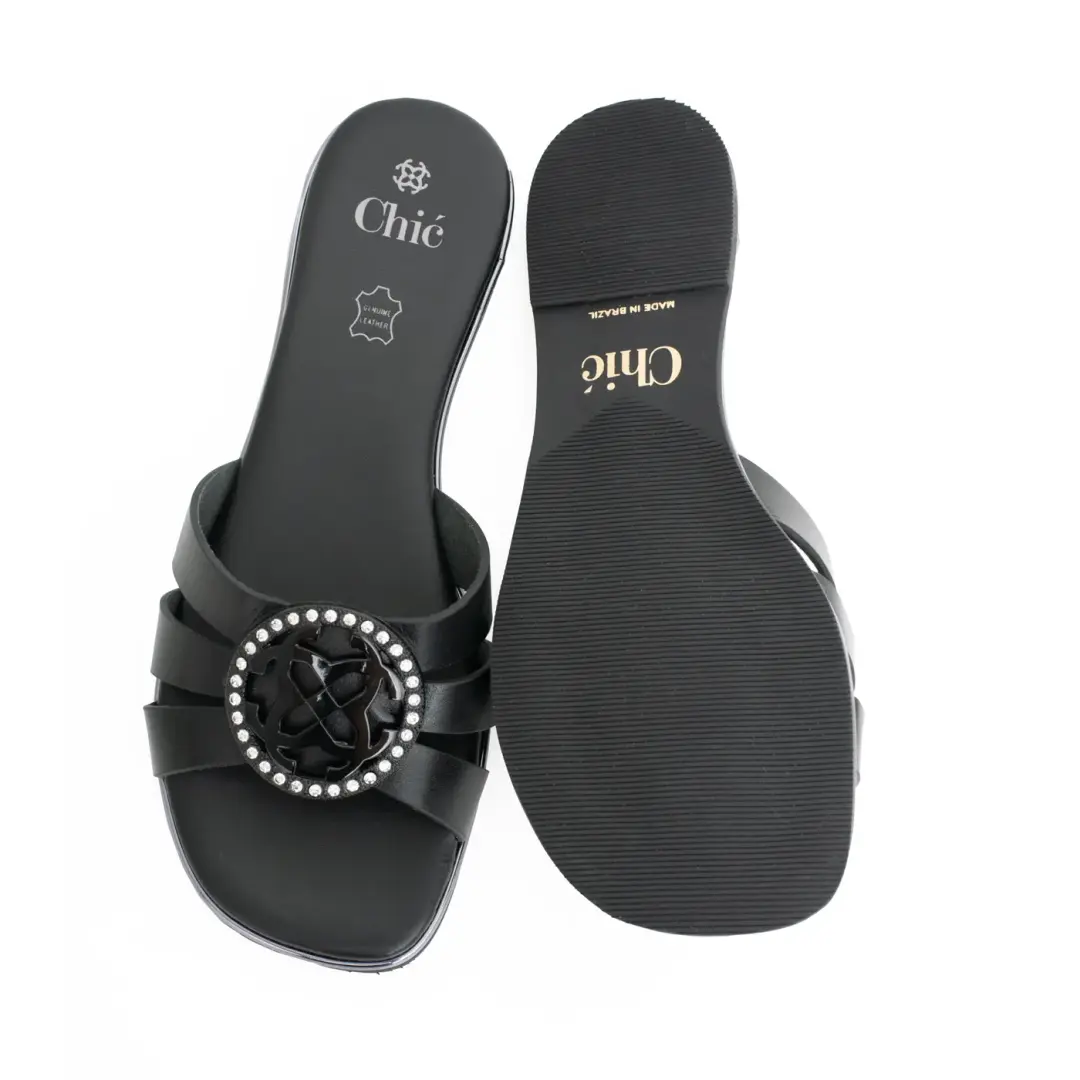 Chic Soft Nappa Leather Women Slipper