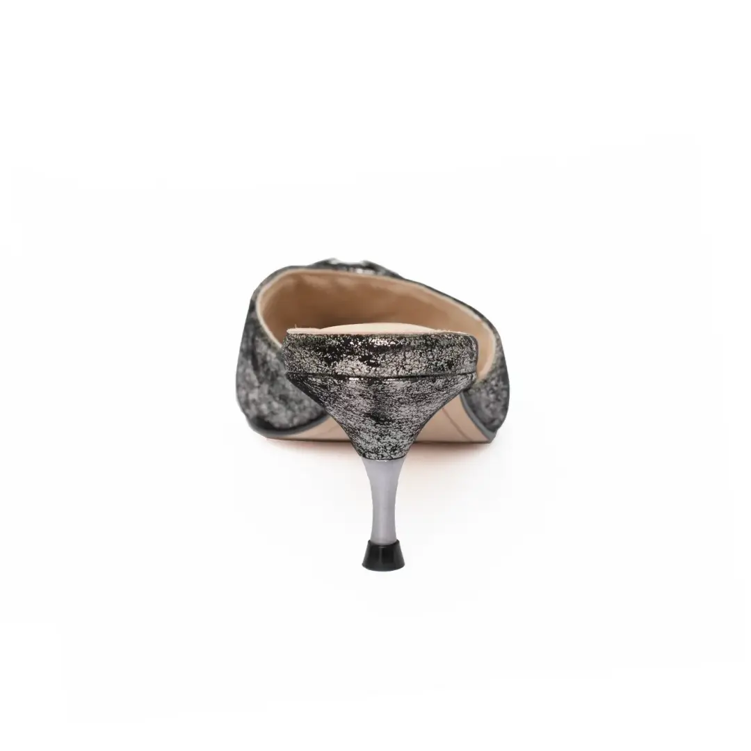 Nubuck Leather with Metallic Brush Effect
