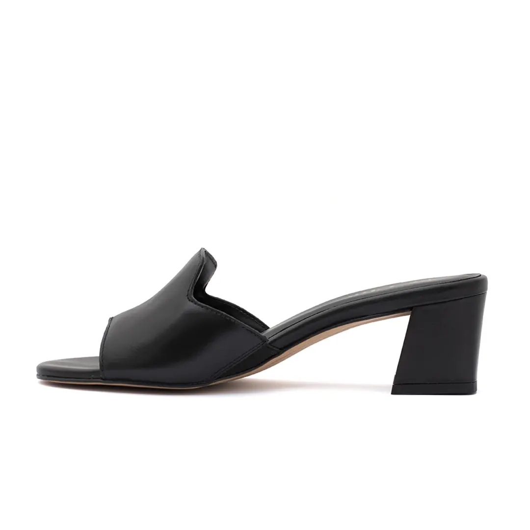 Chic Elegant Leather Block Heel