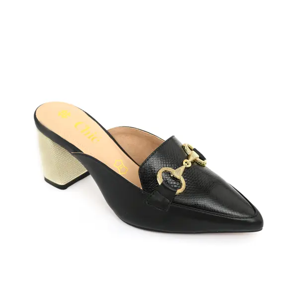 Lizard Printed Block Textured Heels