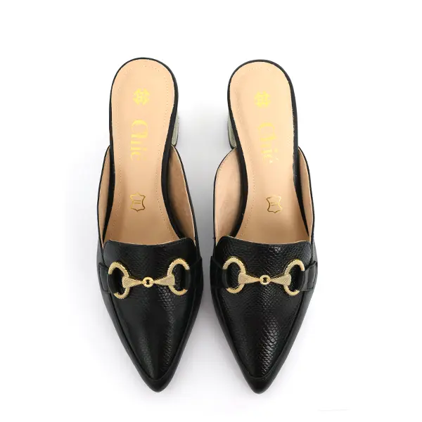 Lizard Printed Block Textured Heels