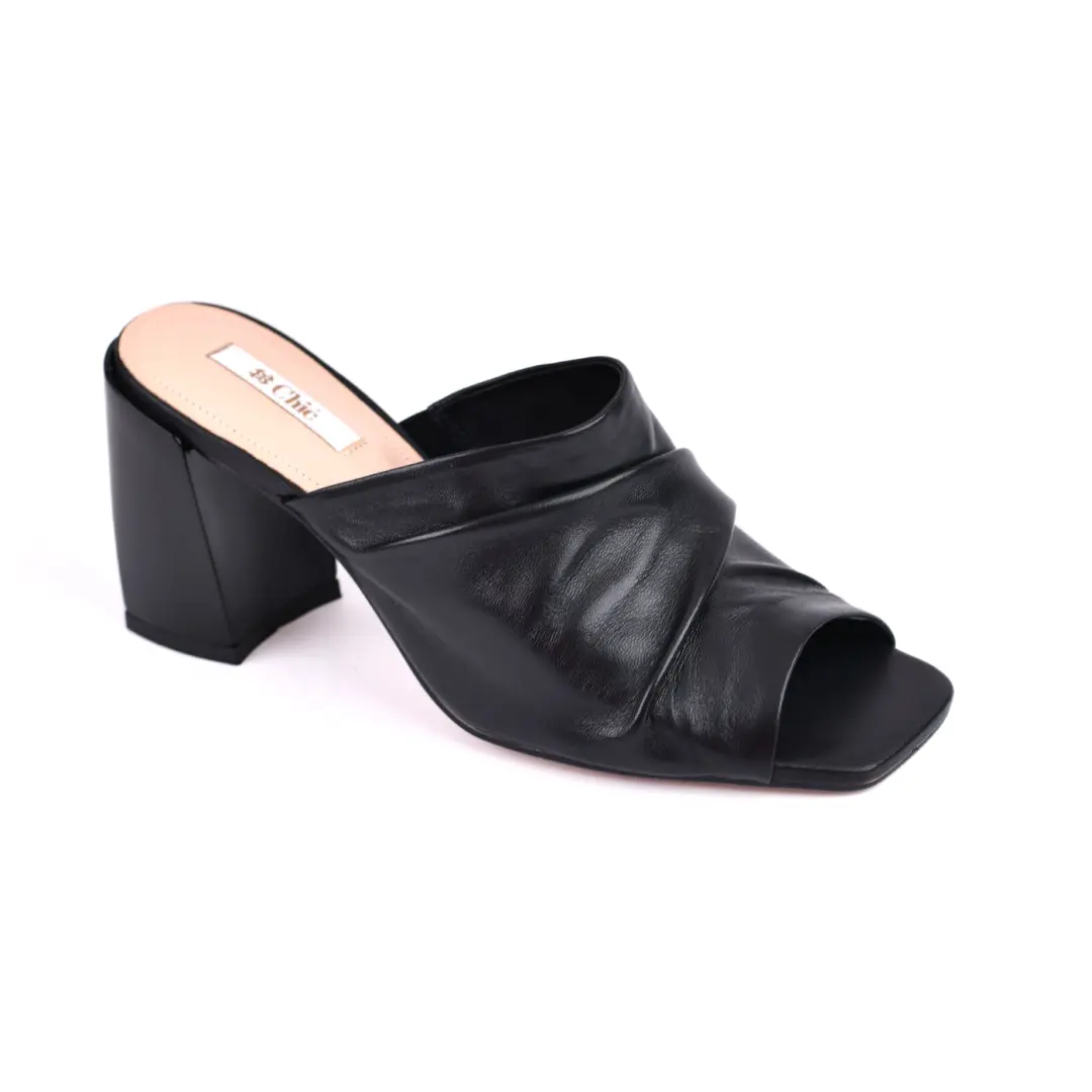 Chic Soft Leather Block Heel