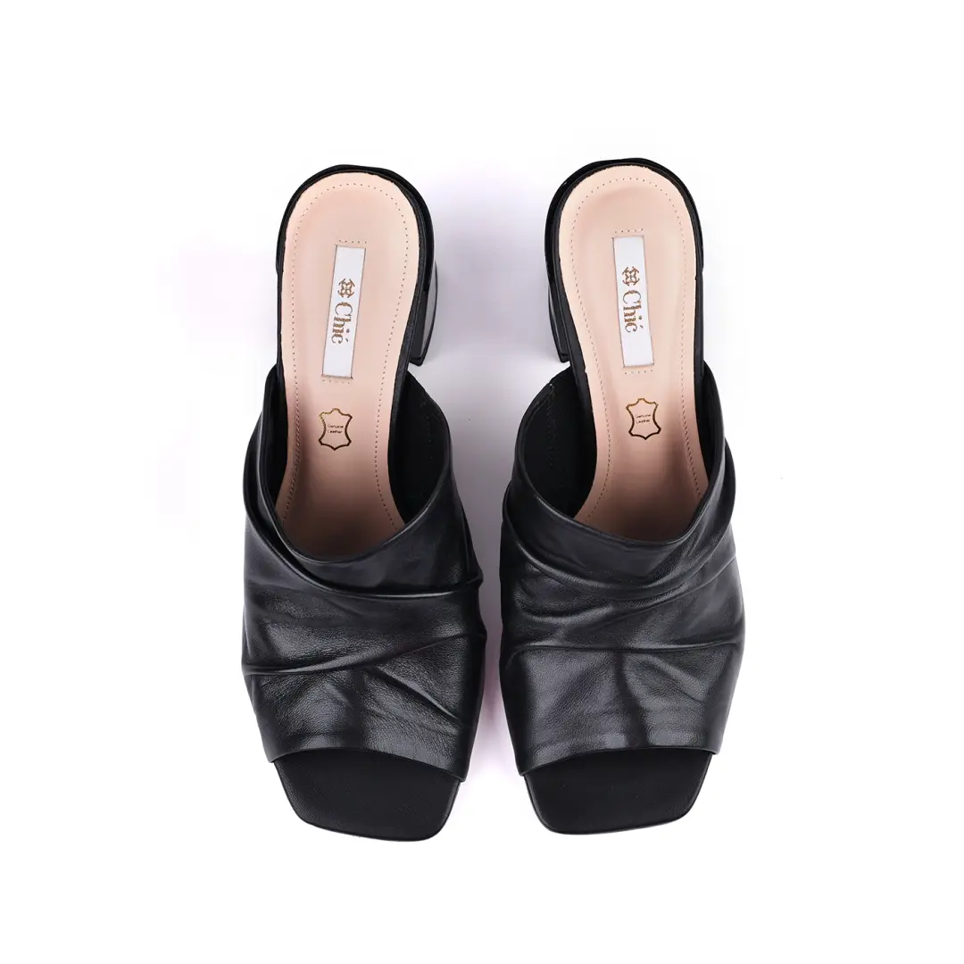 Chic Soft Leather Block Heel