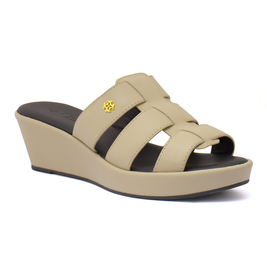 Chic Leather Wedge Sandals for Women