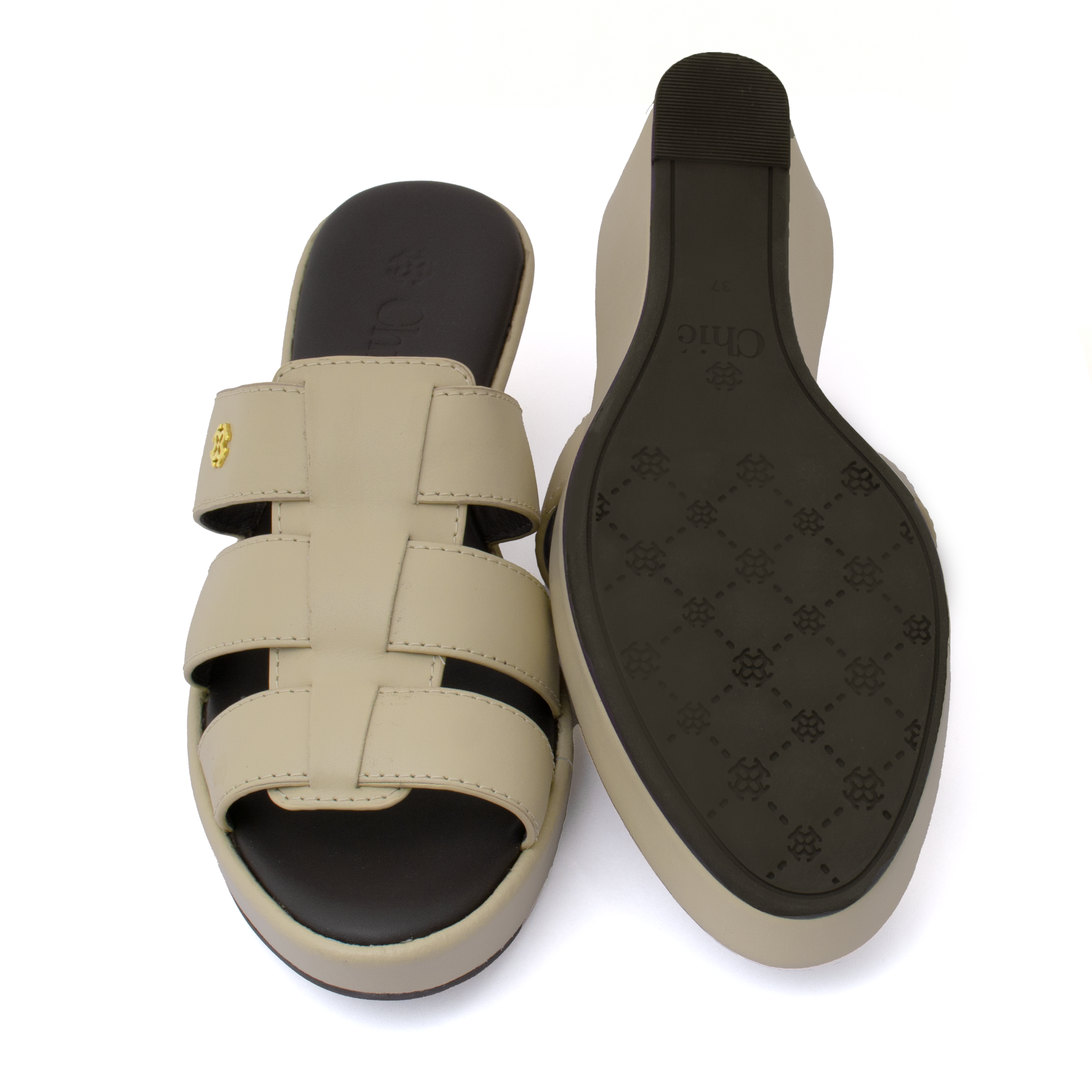 Chic Leather Wedge Sandals for Women