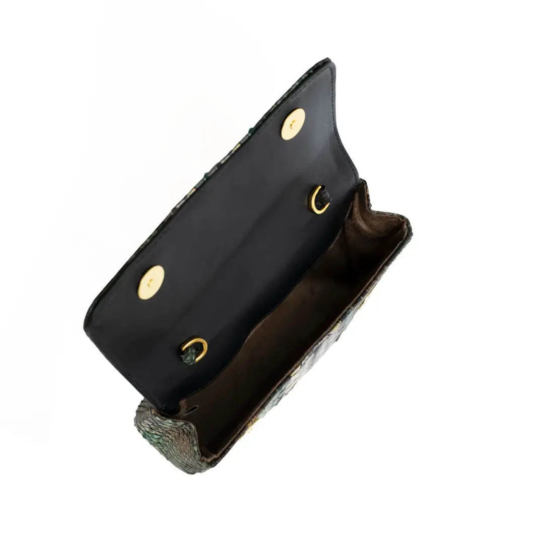 Small Clutch Python Leather Bag
