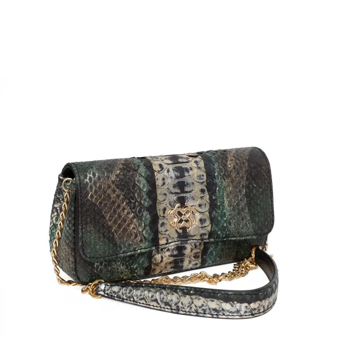 Small Clutch Python Leather Bag