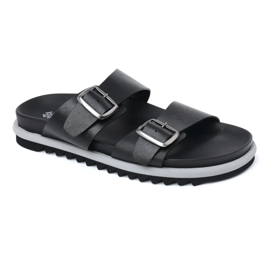 Elegant Leather Flat Sandals for Men