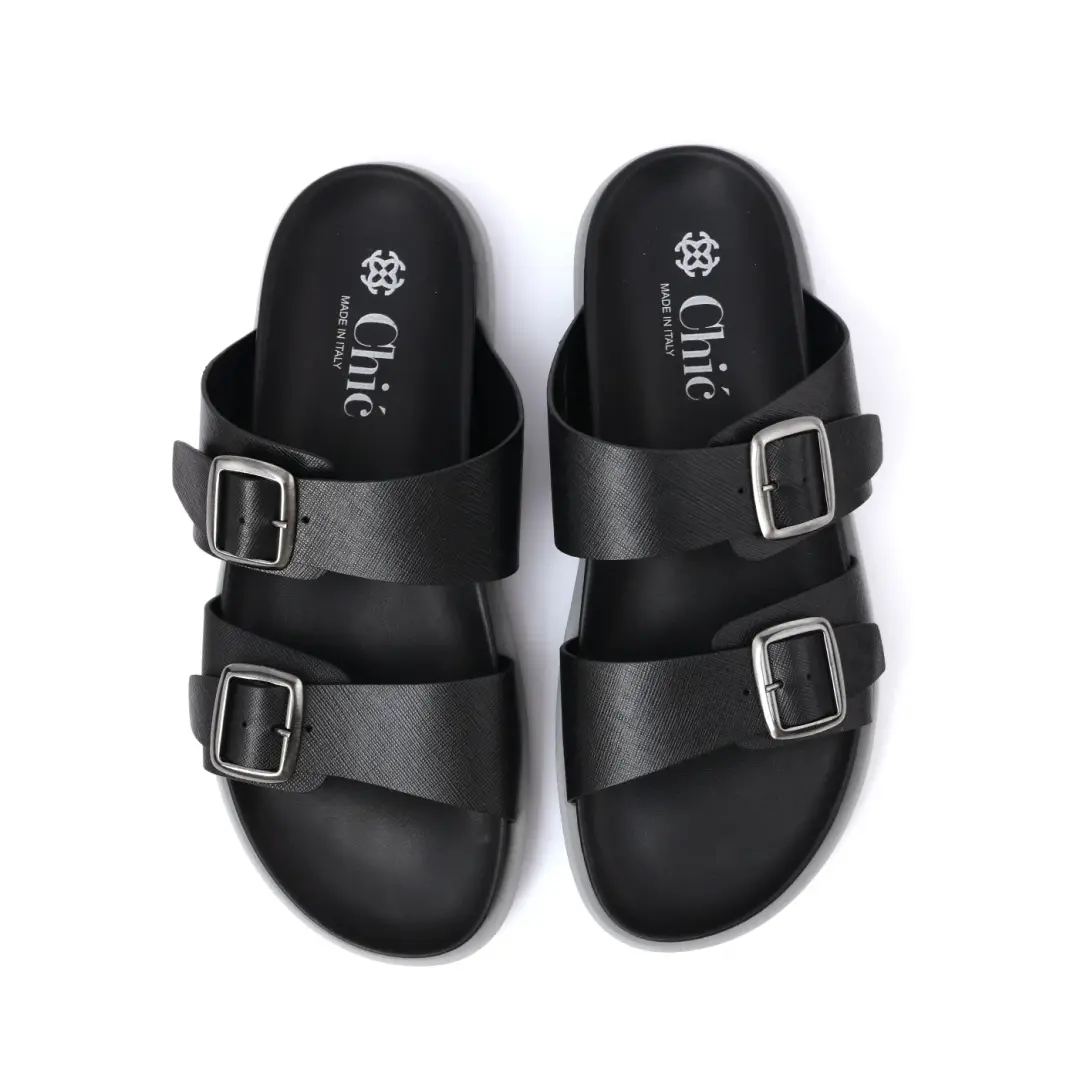 Elegant Leather Flat Sandals for Men