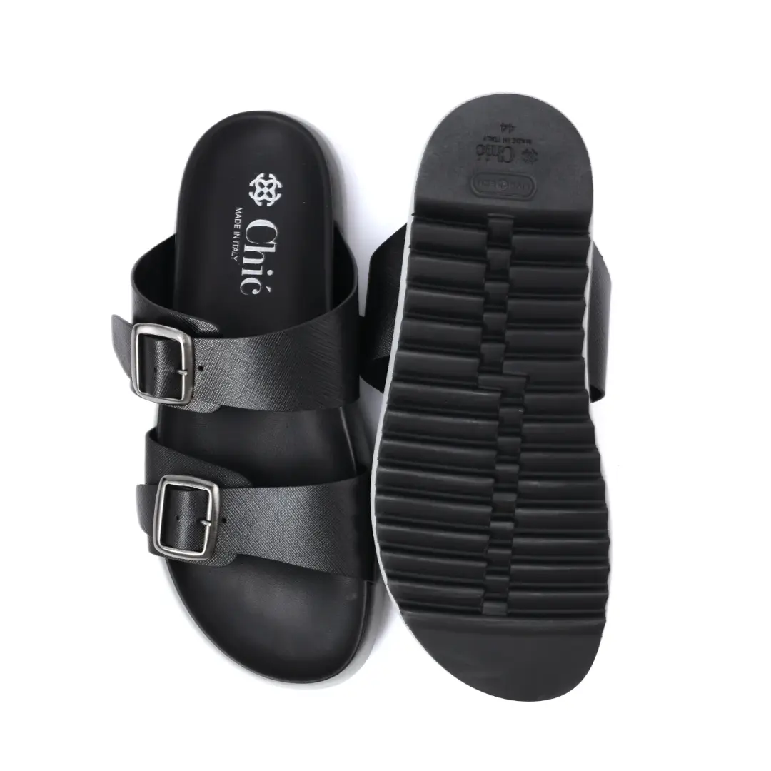 Elegant Leather Flat Sandals for Men