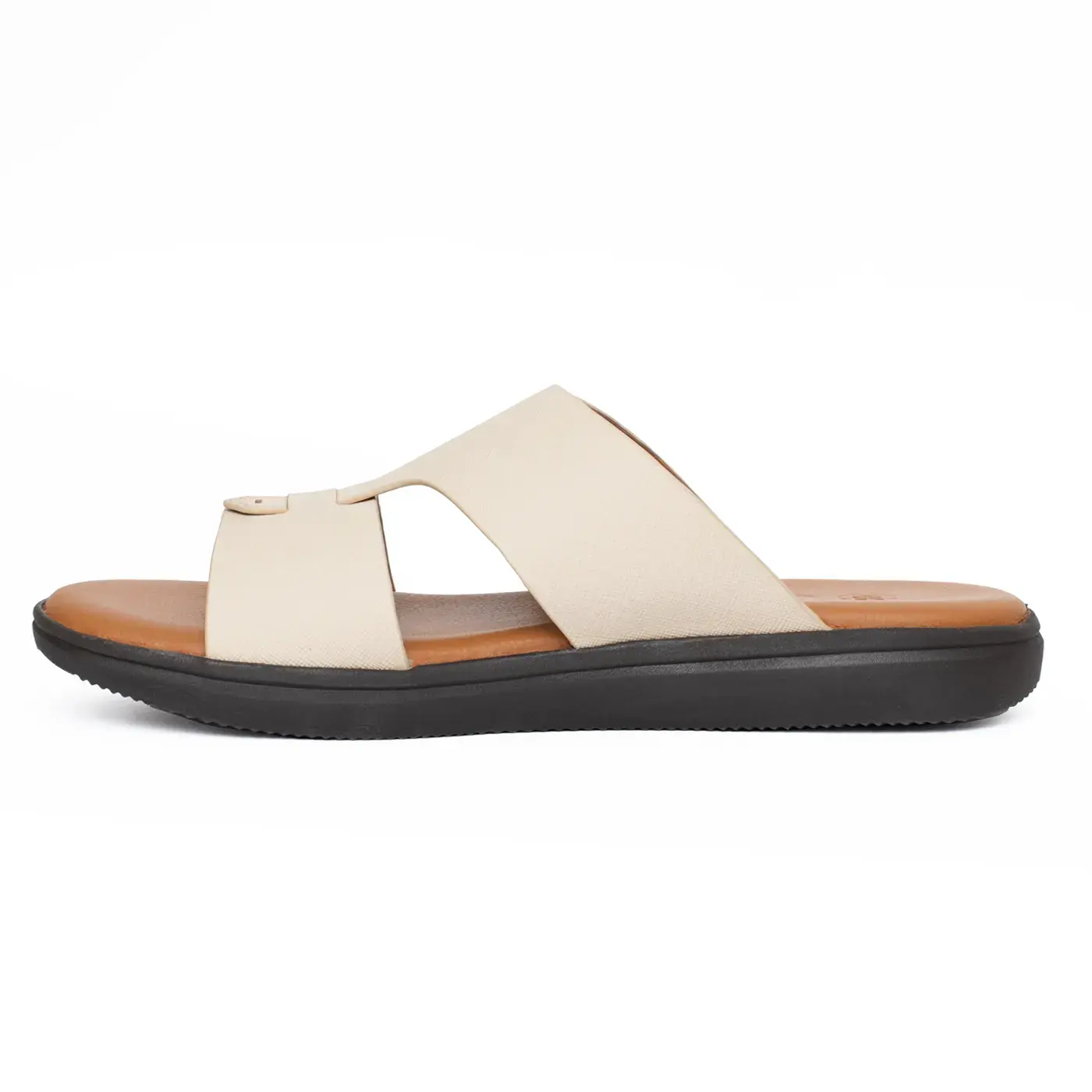 Men’s Saffiano Leather Flat Slippers
