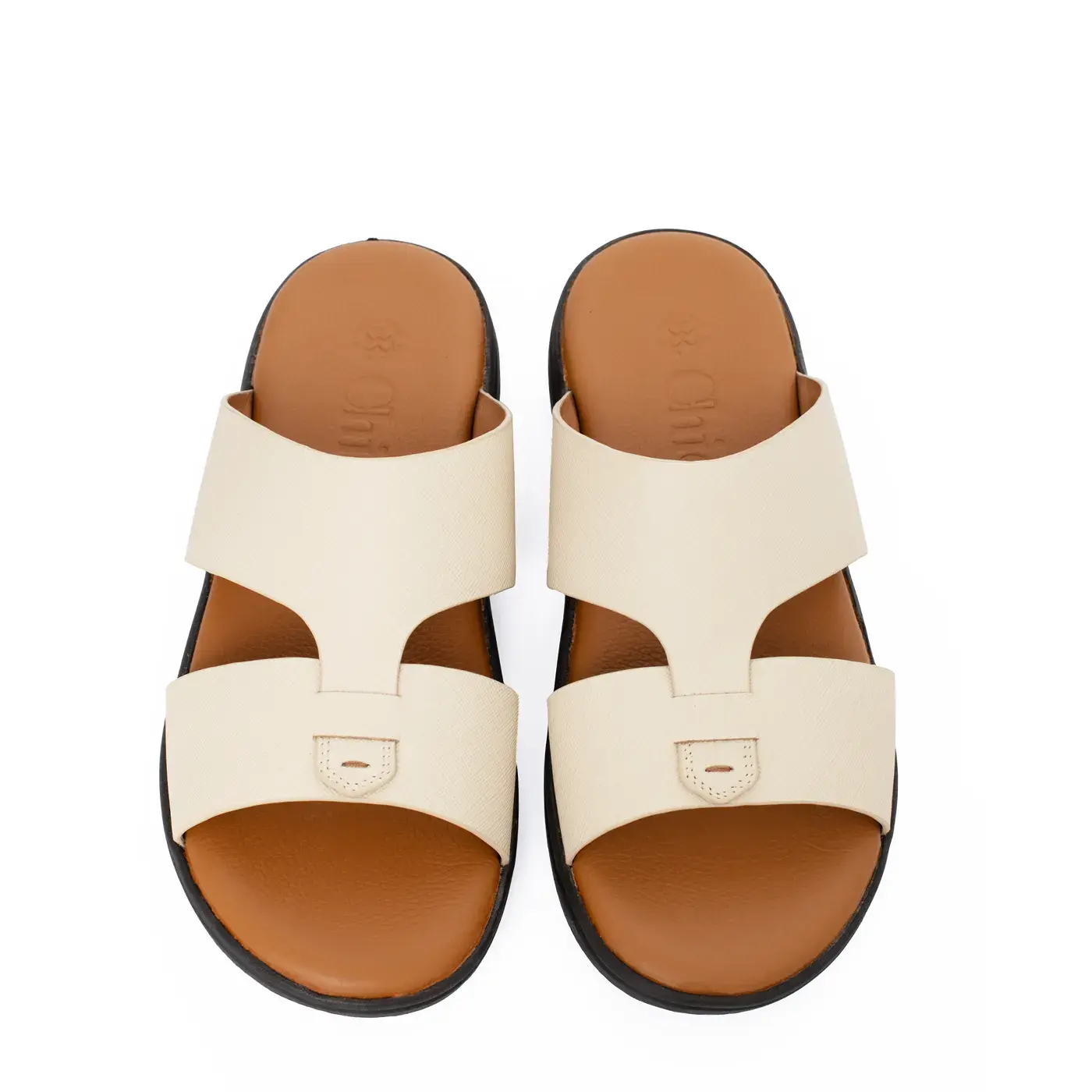 Men’s Saffiano Leather Flat Slippers
