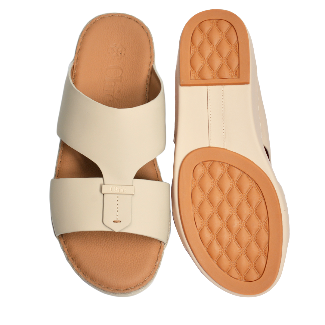 Genuine Rubber Finish Leather Arabic Sandal