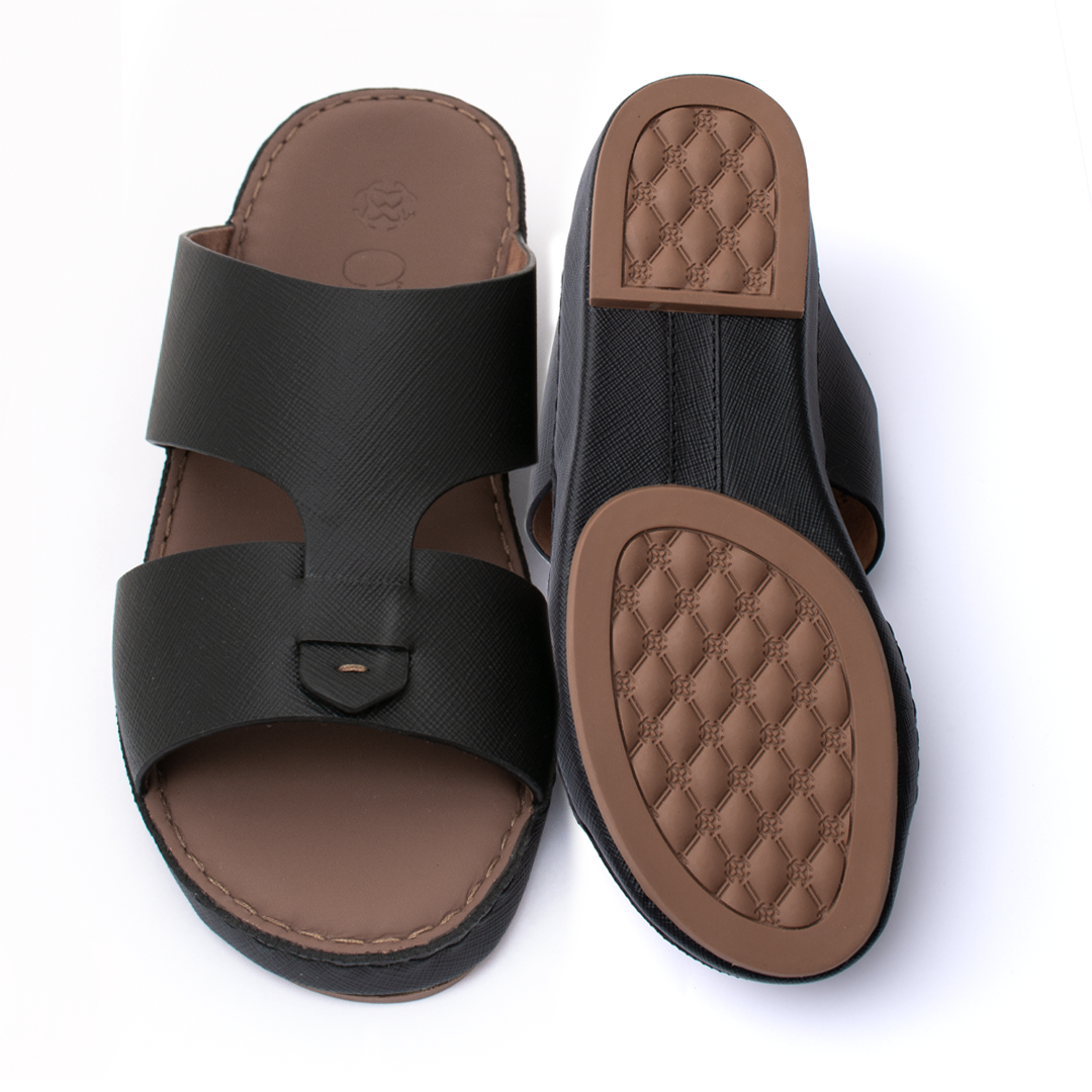 Handcrafted Saffiano Leather Arabic Slipper for Men