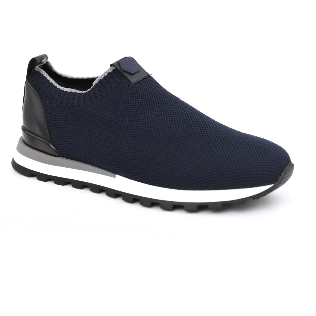 Authentic Mens Genuine Skin Italian Dress Sneaker In Black