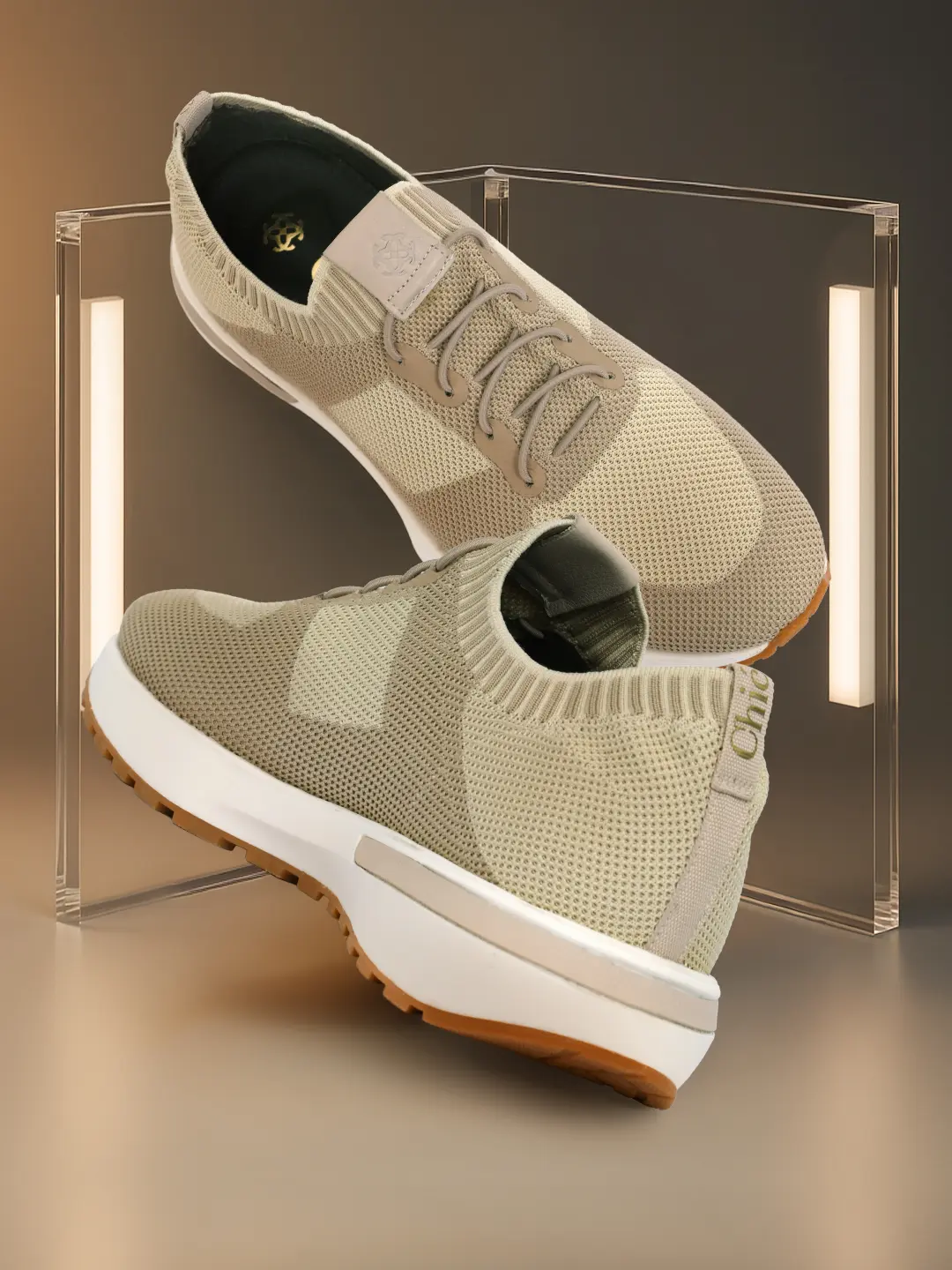 Smart-Casual Knitted Upper Sneakers For Men