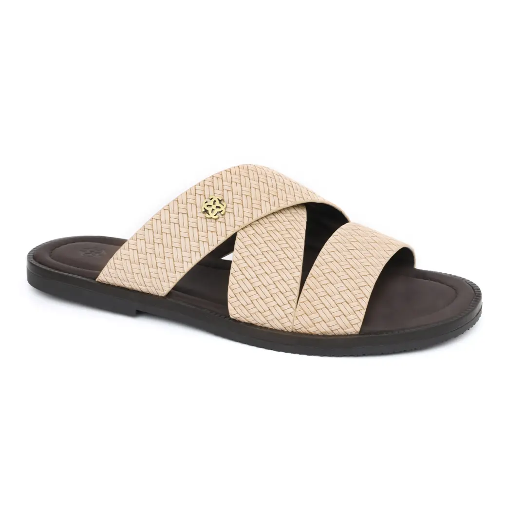 Men's Two-Tone Leather Slippers