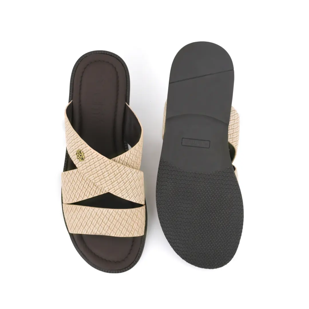 Men's Two-Tone Leather Slippers