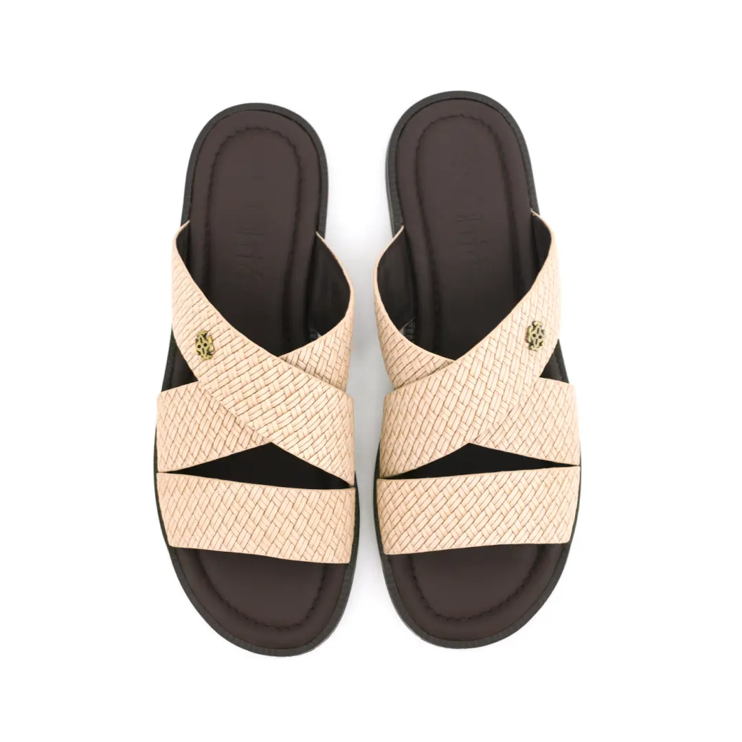 Men's Two-Tone Leather Slippers