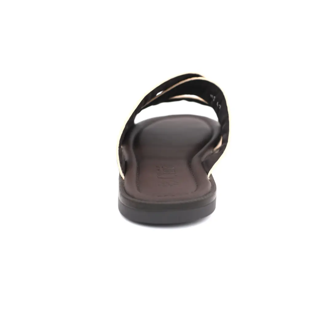 Men's Two-Tone Leather Slippers