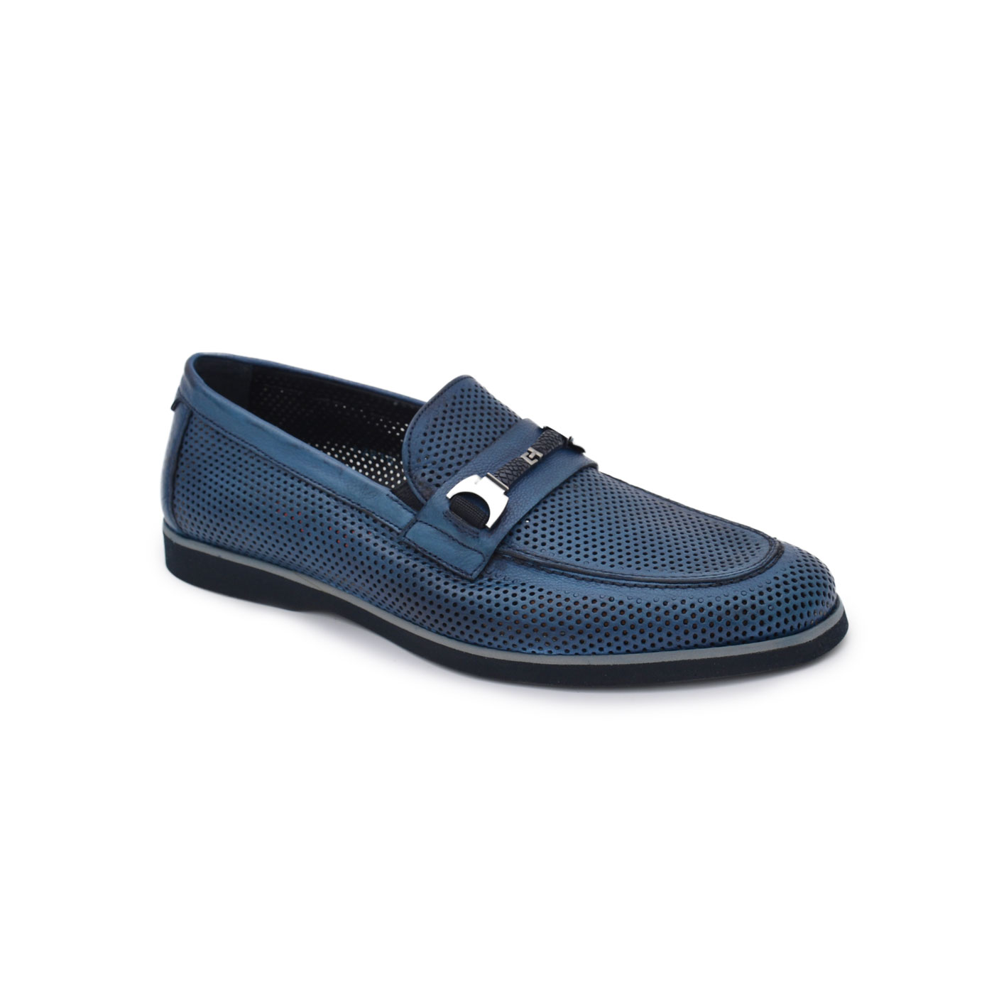 Trendy Italian Leather Perforated Loafers