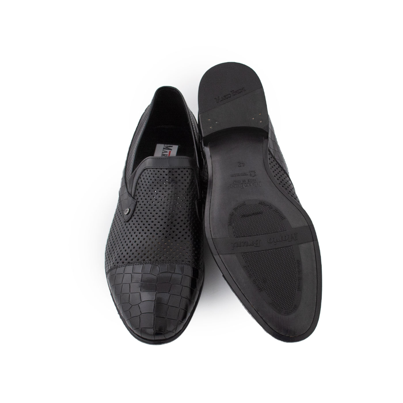 Elegant Patterned Leather Slip On Shoes