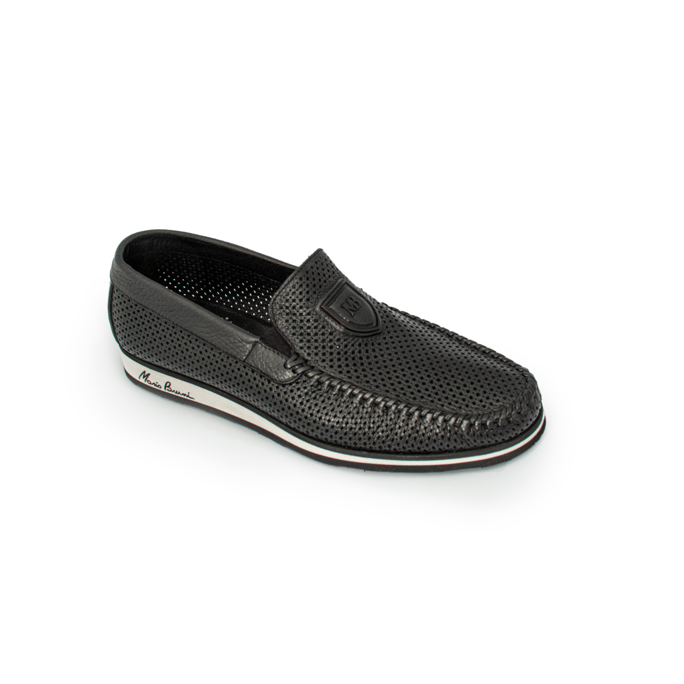 Elegant Italian Leather Perforated Loafers
