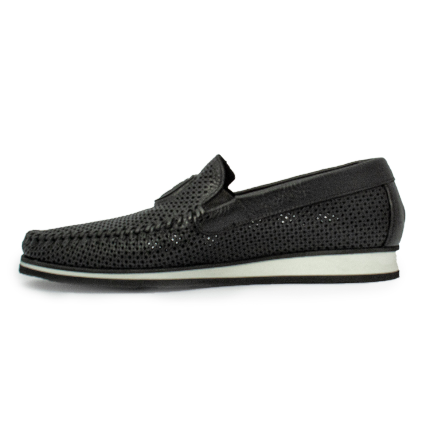 Elegant Italian Leather Perforated Loafers