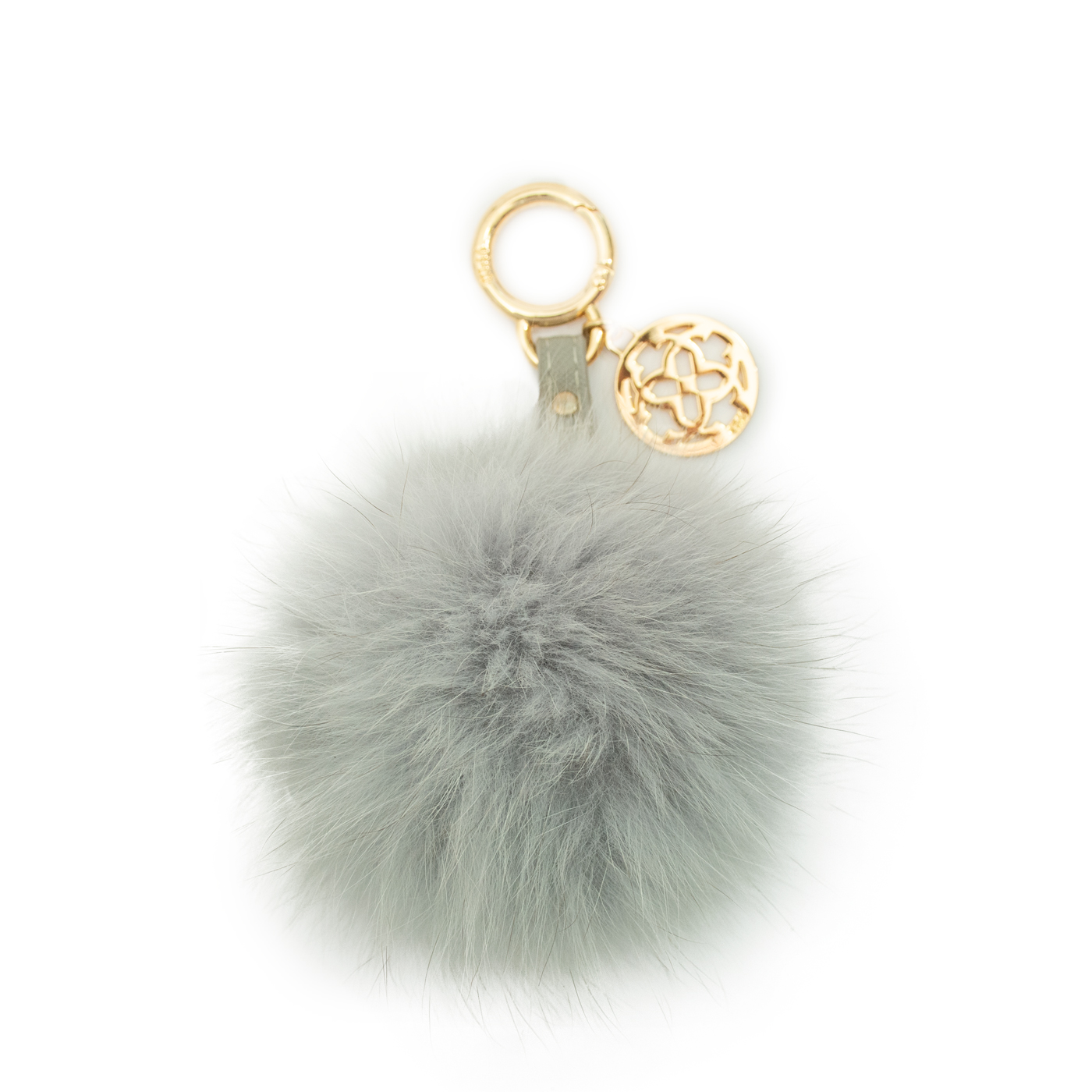 Beautiful Grey Pompom Bag Charms