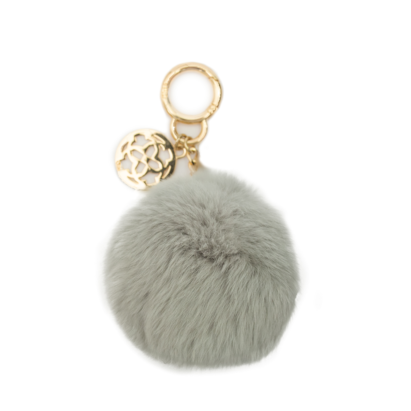 Beautiful Grey Chic Pompom Bag Charms