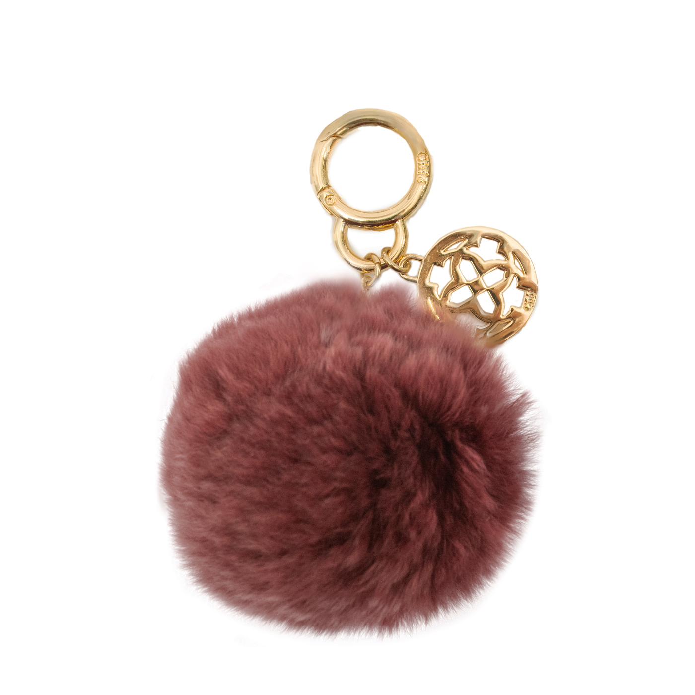 Beautiful Maroon Chic Pompom Bag Charms