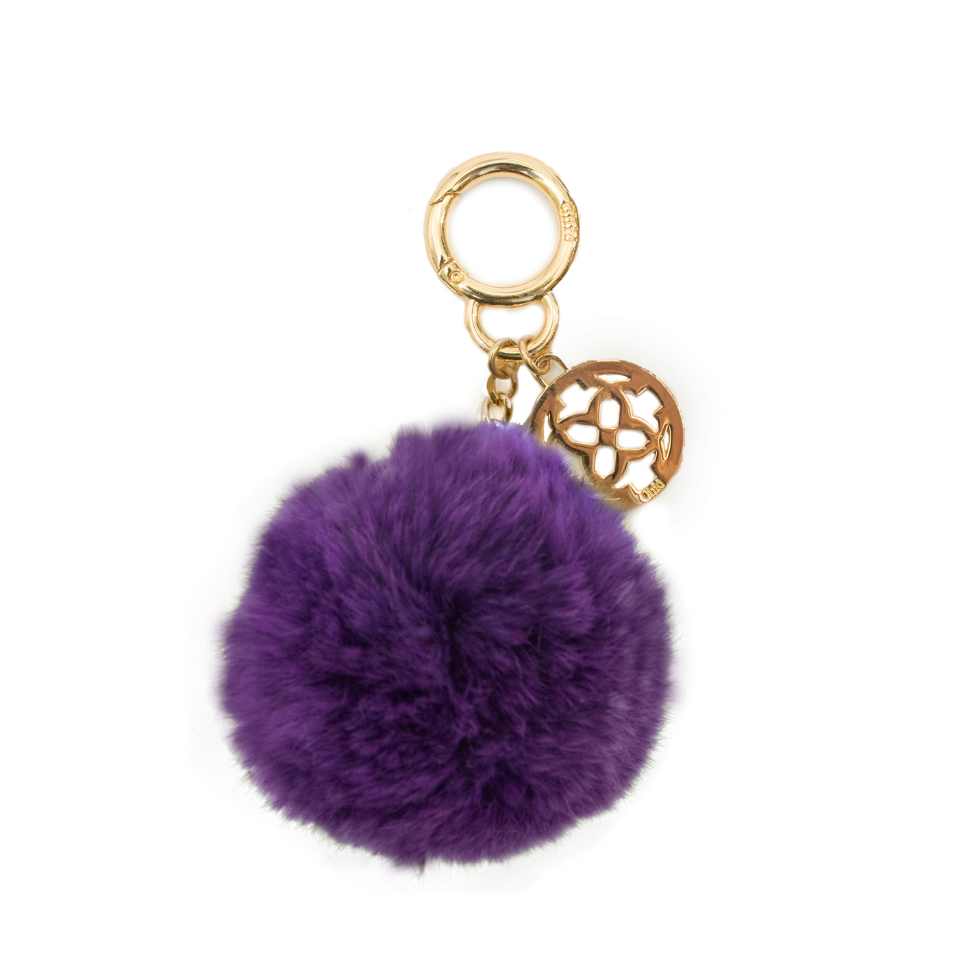 Beautiful Purple Chic Pompom Bag Charms